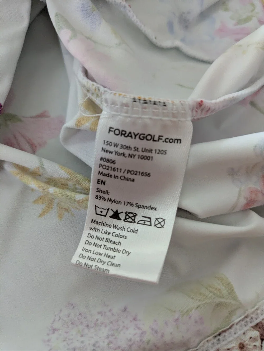 WOMEN'S FORAY GOLF Quarter Zip White Floral Long Sleeve Size Medium